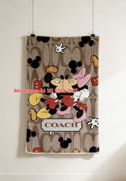 Coach Mickey Minnie Kiss Monogram Flannel Throw Blanket C034
